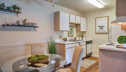 Kitchen with White Cabinets