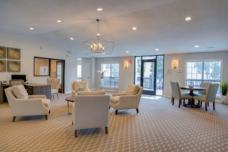 Seating inside the Clubhouse.
